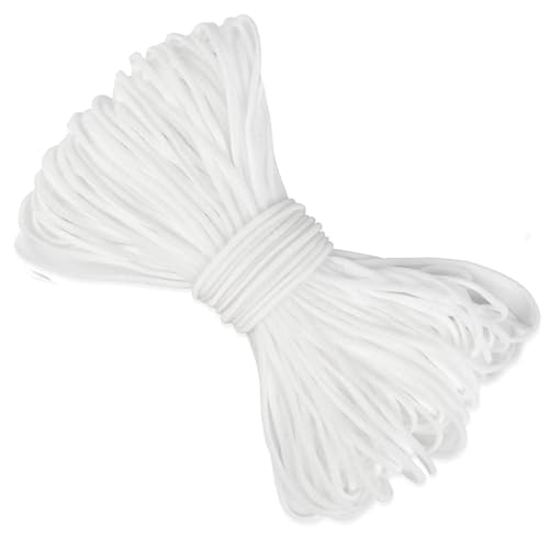 3 mm große, weiße, runde elastische Schnur, 25 m – weiches und dehnbares Ohrschlaufenband zum Nähen, Basteln, Perlenstickerei, Schmuckherstellung, Kleidung, Puppenherstellung, Gesichtsbedeckungen und 3 mm große, weiße, runde elastische Schnur, 25 m – weiches und dehnbares Ohrschlaufenband zum Nähen, Basteln, Perlenstickerei, Schmuckherstellung, Kleidung, Puppenherstellung, Gesichtsbedeckungen und von Event Decor Shop