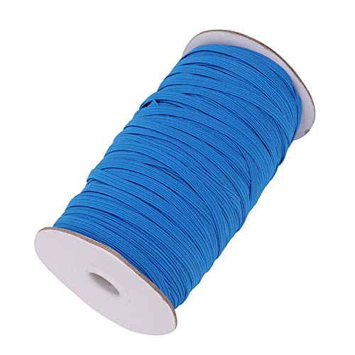 5 mm (1/5 Zoll) flaches Gummiband - 50 m dehnbare & langlebige elastische Schnur zum Nähen, DIY Handwerk, Kleidungsreparatur, Perückenherstellung & Zubehör - Starke & flexible elastische Schnur - Blau von Event Decor Shop