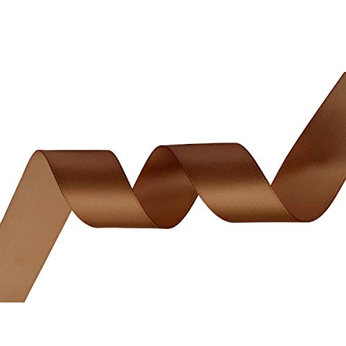 Braunes Satinband, 25 m Rolle, 100 % Polyester, Bastelband für Geschenkverpackungen, Nähen, Kartenherstellung und Dekorationen, glatte doppelseitige Oberfläche, ideal für Heimwerker- und Braunes Satinband, 25 m Rolle, 100 % Polyester, Bastelband für Geschenkverpackungen, Nähen, Kartenherstellung und Dekorationen, glatte doppelseitige Oberfläche, ideal für Heimwerker- und von Event Decor Shop