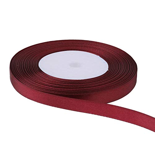 Burgunderrotes Satinband, 25 m Rolle, 100 % Polyester, Bastelband für Geschenkverpackungen, Nähen, Kartenherstellung und Dekorationen, glatte doppelseitige Oberfläche, ideal für Heimwerker- und Burgunderrotes Satinband, 25 m Rolle, 100 % Polyester, Bastelband für Geschenkverpackungen, Nähen, Kartenherstellung und Dekorationen, glatte doppelseitige Oberfläche, ideal für Heimwerker- und von Event Decor Shop