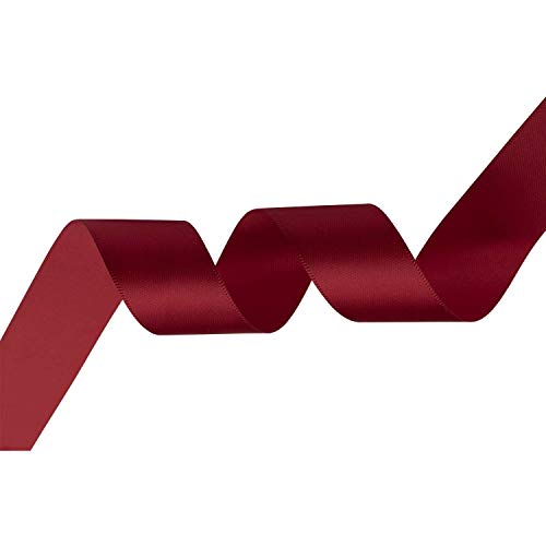 Burgunderrotes Satinband, 25 m Rolle, 100 % Polyester, Bastelband für Geschenkverpackungen, Nähen, Kartenherstellung und Dekorationen, glatte doppelseitige Oberfläche, ideal für Heimwerker- und Burgunderrotes Satinband, 25 m Rolle, 100 % Polyester, Bastelband für Geschenkverpackungen, Nähen, Kartenherstellung und Dekorationen, glatte doppelseitige Oberfläche, ideal für Heimwerker- und von Event Decor Shop