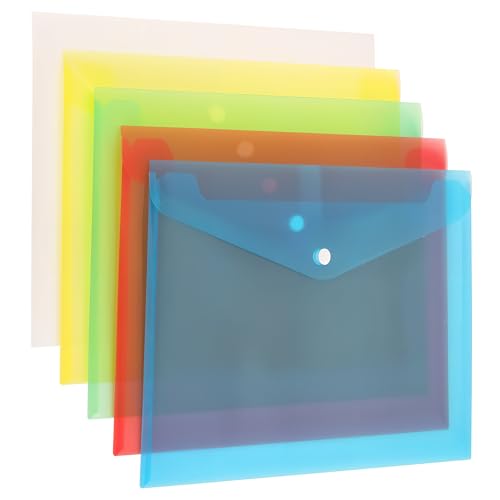 EVENT DECOR SHOP A4 Kunststoff-Präsentationshüllen – 5 verschiedene transparente Farben, Polypropylen, A4-Dokumentenhalter Umschläge, 33,4 cm × 23,6 cm, 5 Stück EVENT DECOR SHOP A4 Kunststoff-Präsentationshüllen – 5 verschiedene transparente Farben, Polypropylen, A4-Dokumentenhalter Umschläge, 33,4 cm × 23,6 cm, 5 Stück von Event Decor Shop