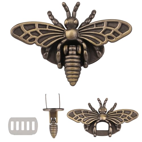 EVENT DECOR SHOP Dekorativer Bienen-Drehverschluss, Metalltaschenverschluss für DIY-Handtaschen, Geldbörsen, Retro-Bienen-Drehschloss-Hardware, stilvolle Handtaschen-Verschluss, Lederhandwerk EVENT DECOR SHOP Dekorativer Bienen-Drehverschluss, Metalltaschenverschluss für DIY-Handtaschen, Geldbörsen, Retro-Bienen-Drehschloss-Hardware, stilvolle Handtaschen-Verschluss, Lederhandwerk von Event Decor Shop