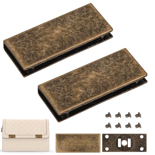 EVENT DECOR SHOP Rechteckige Verschlussplatten für Clutch, Magnetkante, modische Taschenbeschläge, Gurtabdeckungsverschluss, langlebige Taschenverschluss-Hardware (Bronze, 2 Stück) von Event Decor Shop