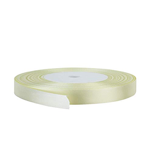 Elfenbeinfarbenes Satinband, 25 m Rolle, 100 % Polyester, Bastelband für Geschenkverpackungen, Nähen, Kartenherstellung und Dekorationen, glatte doppelseitige Oberfläche, ideal für Heimwerker- und Elfenbeinfarbenes Satinband, 25 m Rolle, 100 % Polyester, Bastelband für Geschenkverpackungen, Nähen, Kartenherstellung und Dekorationen, glatte doppelseitige Oberfläche, ideal für Heimwerker- und von Event Decor Shop