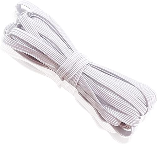 Event Decor Shop 12 mm breite, weiße elastische Schnur, 1 Meter – strapazierfähiges und dehnbares Nähgarn für Kleidung, Bastelarbeiten, Stricken, Schmuckherstellung, Perlen, Taillenbänder, Armbänder von Event Decor Shop