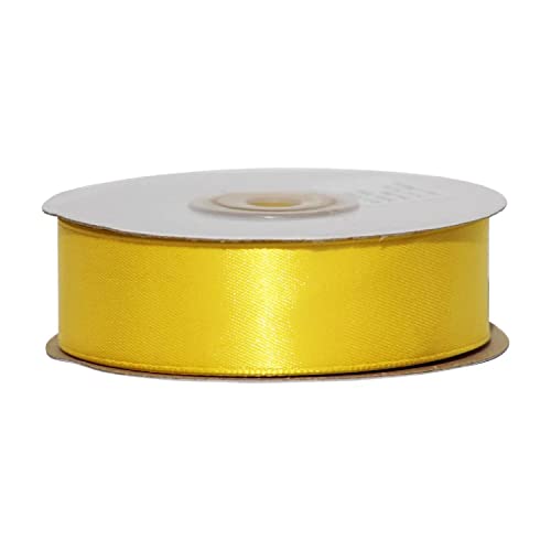 Gelbes Satinband, 25 m Rolle, 100 % Polyester, Bastelband für Geschenkverpackungen, Nähen, Kartenherstellung und Dekorationen, glatte doppelseitige Oberfläche, ideal für Heimwerker- und Party-Projekte Gelbes Satinband, 25 m Rolle, 100 % Polyester, Bastelband für Geschenkverpackungen, Nähen, Kartenherstellung und Dekorationen, glatte doppelseitige Oberfläche, ideal für Heimwerker- und Party-Projekte von Event Decor Shop