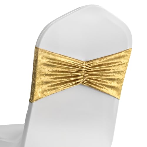 Luxuriöse Stuhlbänder aus Samt, goldfarben, elegante Stuhlschärpen für Hochzeiten, Partys, Bankette, Empfänge und besondere Anlässe, glänzend, langlebig und wiederverwendbar, Partyzubehör Luxuriöse Stuhlbänder aus Samt, goldfarben, elegante Stuhlschärpen für Hochzeiten, Partys, Bankette, Empfänge und besondere Anlässe, glänzend, langlebig und wiederverwendbar, Partyzubehör von Event Decor Shop
