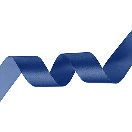 Marineblaues Satinband, 25 m Rolle, 100 % Polyester, Bastelband für Geschenkverpackungen, Nähen, Kartenherstellung und Dekorationen, glatte doppelseitige Oberfläche, ideal für Heimwerker- und von Event Decor Shop