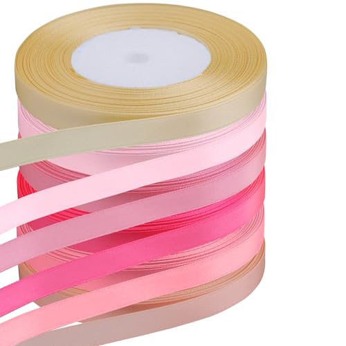 Satinband-Set, 10 mm, 6 Rollen x 91,4 m, rosa Farbtöne und Creme, doppelseitiges Polyesterband für Geschenkverpackungen, Nähen, Basteln, Schleifen, Haarschmuck, Floristik und Dekorationen Satinband-Set, 10 mm, 6 Rollen x 91,4 m, rosa Farbtöne und Creme, doppelseitiges Polyesterband für Geschenkverpackungen, Nähen, Basteln, Schleifen, Haarschmuck, Floristik und Dekorationen von Event Decor Shop