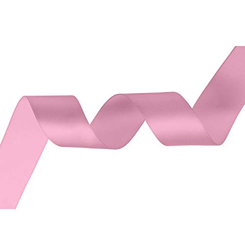 Satinband in Babyrosa, 25 m Rolle, 100 % Polyester, Bastelband für Geschenkverpackungen, Nähen, Kartenherstellung und Dekorationen, glatte doppelseitige Oberfläche, ideal für Heimwerker- und von Event Decor Shop