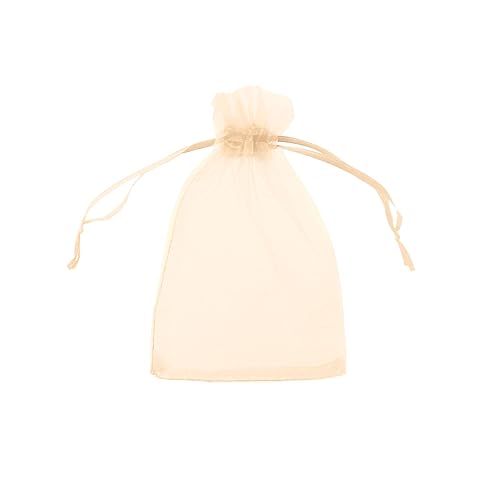 Event Kauf 100 x Organzabeutel Verschiedene Größen, große Farbauswahl, Organzasäckchen Geschenkbeutel Geschenkverpackung (Apricot, 10 x 15 cm) von Event Kauf