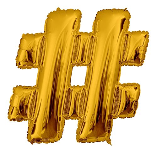 40 "Gold Brief Hashtag Ballon - Folienballon - Party Ballon von Toyland