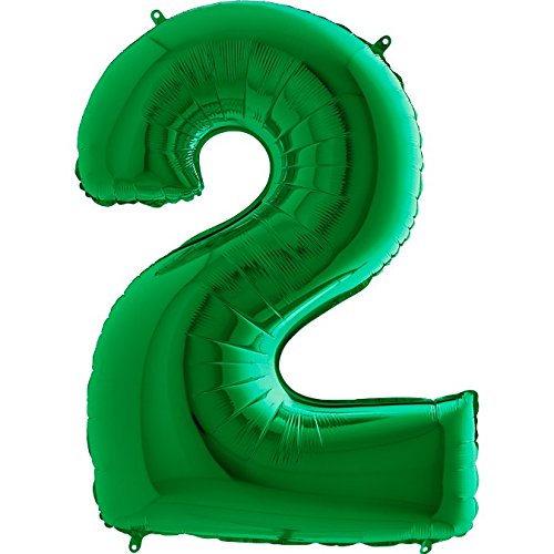 EventExpress24 Folienballon Zahl 2 Grün - Riesenzahl XXL Ballon Für Luft Und Helium Zum Geburtstag, Hochzeit, Party, Dekoration, 2 von EventExpress24
