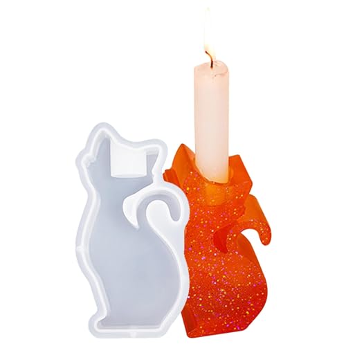 Eventerde Harz-Kerzenhalter-Form, Kerzenständer-Silikonform | Formen für Kerzenhalter in Katzenform | Leicht zu lösende Gießformen aus Silikonharz für die Herstellung von Kerzenständern von Eventerde