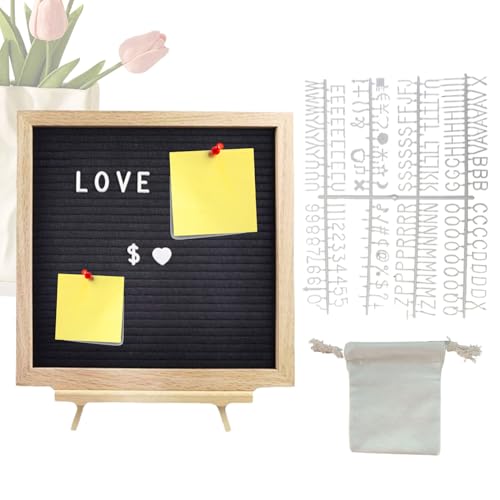 Eventerde Nachrichtentafel,Holzrahmen Mit Filzfläche Und Wechselbaren Buchstaben | Veränderbare Rustikale Wandtafel Für Schule Kindergarten Büro Babyzimmer Deko von Eventerde