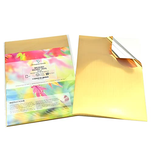 10 x A4 Metallic Gold/Silber Vinyl Aufkleber von Evergreen Goods™ | Wasserdicht für Inkjet & Laser | Selbstklebend | Weihnachtsaufkleber (Uni Gold) von Evergreen Goods Ltd