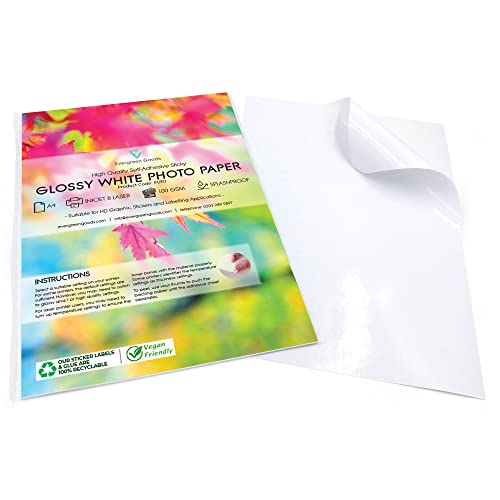 50 Blatt Weißes Glanzpapier Fotopapier Selbstklebendes Papier A4 | Foto und Bildrucke Cricut Sticker | Spritzwassergeschütztes A4 Paper fur Inkjet und Laserdrucker | Aufkleber Paper 50 Blatt Weißes Glanzpapier Fotopapier Selbstklebendes Papier A4 | Foto und Bildrucke Cricut Sticker | Spritzwassergeschütztes A4 Paper fur Inkjet und Laserdrucker | Aufkleber Paper von EVG