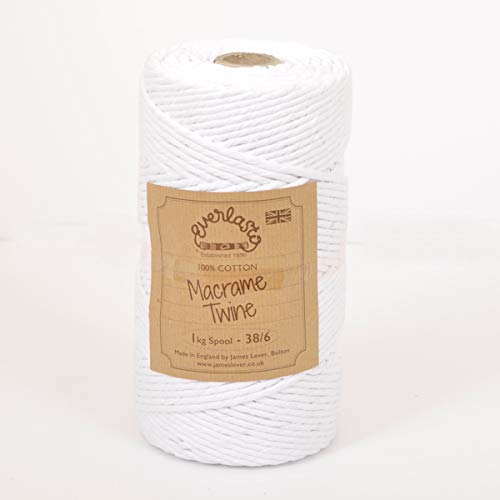 EVERLASTO Farbige Macrame-Saite 38/6 – 1 kg Spulen, schneeweiß, 4 mm EVERLASTO Farbige Macrame-Saite 38/6 – 1 kg Spulen, schneeweiß, 4 mm von Everlasto