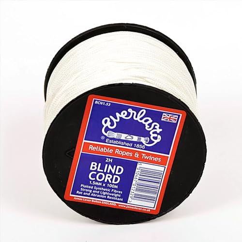 EVERLASTO Weißes Rolloseil, 100 m, Nylon, 1.5 mm von Everlasto