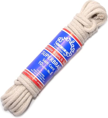 Everlasto SUPERBRAID Solid geflochtene Baumwolle SASH Cord Nr. 9, Siehe Beschreibung, 27 x 6 x 6 cm Everlasto SUPERBRAID Solid geflochtene Baumwolle SASH Cord Nr. 9, Siehe Beschreibung, 27 x 6 x 6 cm von Everlasto