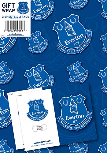 Everton FC Geschenkpapier, 2 Bögen und 2 Geschenkanhänger von Everton FC
