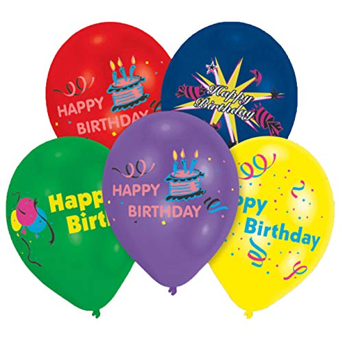 Amscan 46010 - Latexballons Happy Birthday, 10 Stück, Luftballon von amscan