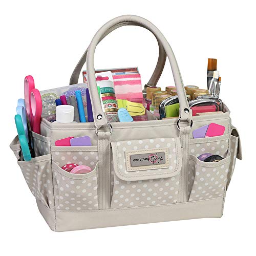Everything Mary EVM12776-1 Basteltasche, Organizer, Tragetasche, Aufbewahrungskorb für Näh-und Scrapbooking, Bastelbedarf, mit Griff für Zubehör und Werkzeuge, Polyester, Hellbraun gepunktet Everything Mary EVM12776-1 Basteltasche, Organizer, Tragetasche, Aufbewahrungskorb für Näh-und Scrapbooking, Bastelbedarf, mit Griff für Zubehör und Werkzeuge, Polyester, Hellbraun gepunktet von Everything Mary