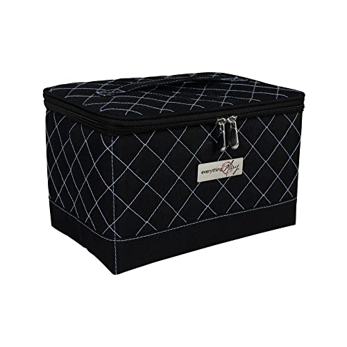 Everything Mary Faltbare Nähset-Organizer-Box, schwarz und blau, gesteppt, Aufbewahrungskorb für Zubehör und Zubehör, Organisation für Faden, Nadeln, Notizen und Scheren Everything Mary Faltbare Nähset-Organizer-Box, schwarz und blau, gesteppt, Aufbewahrungskorb für Zubehör und Zubehör, Organisation für Faden, Nadeln, Notizen und Scheren von Everything Mary