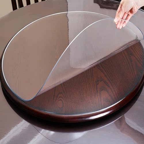 PVC Tischdecke Transparent 2 mm Dicke Runde tischdecke Durchsichtig Abwaschbar wasserdichte Anti-Kratz für tischunterlage esstisch Büro Zuhause Bodenschutz von Evimstil