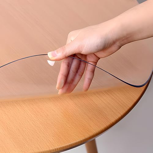 Tischdecke Transparent Tischfolie Rund Für Innen Und Außen Garten/Esszimmer/Büro 1.5 mm Dick Wasserdicht Abwischbar Tischschutz Tischdecke Transparent Tischfolie Rund Für Innen Und Außen Garten/Esszimmer/Büro 1.5 mm Dick Wasserdicht Abwischbar Tischschutz von Evimstil