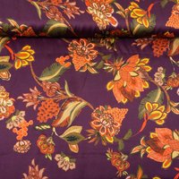 Viskosesatin Italienische Kollektion Retro Flowers beere Viskosesatin Italienische Kollektion Retro Flowers beere von Evlis Needle
