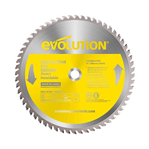 Evolution Power Tools Sägeblatt 355mm Edelstahlschneidklinge, für Kreissäge und Kappsäge | TCT Metallkreissägeblatt / Metallsägeblatt zum Schneiden von Metall, Edelstahl | S355TCT-90CS von Evolution