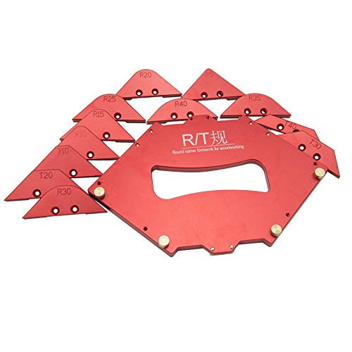 Evwoge 13-teiliges Tisch-Eckfräser-Set für Trimmmaschine, Oberfräsen-Radius-Schablonen-Kits, Aluminiumlegierung für Holzbearbeitung, Trimmwerkzeug-Set von Evwoge