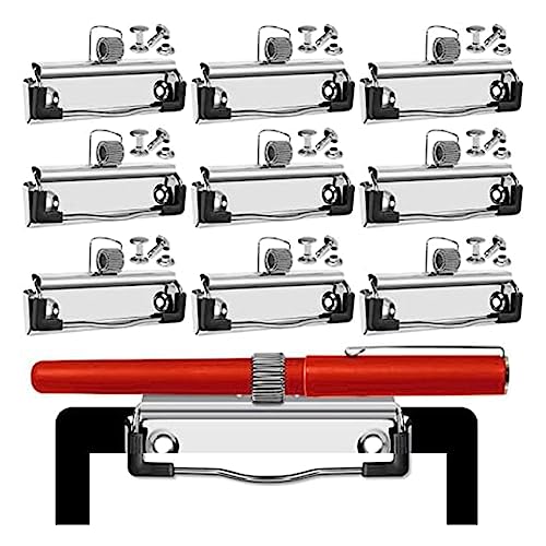 Evzvwruak 14Er-Pack Montierbare Klemmbrett-Klammern mit Stifthalter, Klemmbrett-Klemmen-Hardware, Klemmbrett-Hardware für BüRo, Schule von Evzvwruak