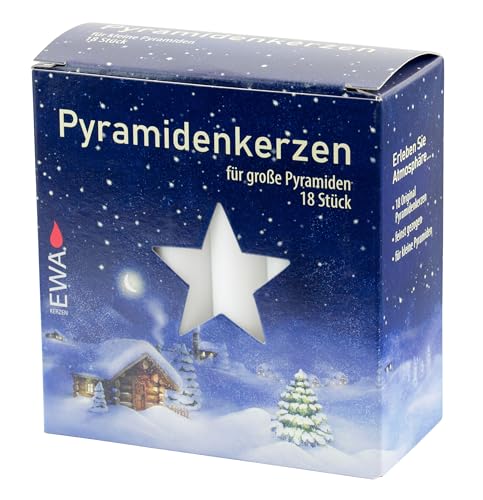 Ewa-Jeka Pyramidenkerzen Weiss 17,2x105 mm 18 Stück im Pack - Markenqualität (5) von Ewa-Jeka