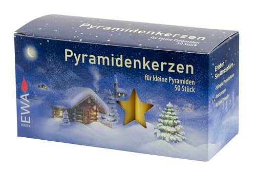 Pyramidenkerzen 300 Stück natur 14x74 mm ( 6 Pack a 50 Stück) – MEGAPACK PK 50/500 von Ewa-Jeka