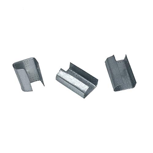 Banding Clip, Open Serrated Seal, Polyester (PET) Strapping, Snap-On Gripper Strap Clip, 1/2" (13 mm) Wide, 1" (25 mm) Long, 0.024" (0.6 mm) Thick, Regular Duty Shipping, 5 Packs, 200 Pcs/Pack, 1306 von Ewandor