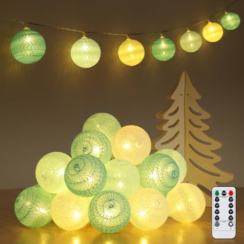 Ewikin Lichterkette Baumwollkugeln, 20 LED Kugeln USB & Batteriebetrieben, Lichterkette Kinderzimmer mit Fernbedienung, Cotton Ball Lichterkette Innen für Zimmer Deko, Hochzeit, Party Ewikin Lichterkette Baumwollkugeln, 20 LED Kugeln USB & Batteriebetrieben, Lichterkette Kinderzimmer mit Fernbedienung, Cotton Ball Lichterkette Innen für Zimmer Deko, Hochzeit, Party von Ewikin