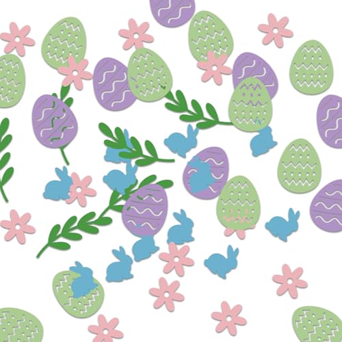 Osterdekorationskonfetti – 100 Stück bunte Osterhasen-Ei-Blumen, Tischkonfetti, Oster-Konfetti, Tischdekorationen für Ostern, Partyzubehör, Fotografie-Requisiten Osterdekorationskonfetti – 100 Stück bunte Osterhasen-Ei-Blumen, Tischkonfetti, Oster-Konfetti, Tischdekorationen für Ostern, Partyzubehör, Fotografie-Requisiten von Ewlpi