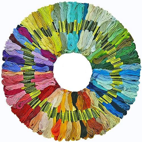 150 Farben Stickgarn,Stickgarn Set 8 Meter, 6-Fädig,Emboidary Floss Stickerei Floss Kit Stickerei Faden Saiten Stickgarn für freundschaftsarmbänder Stickereien Faden Kit Armband Schnur von Ewparts