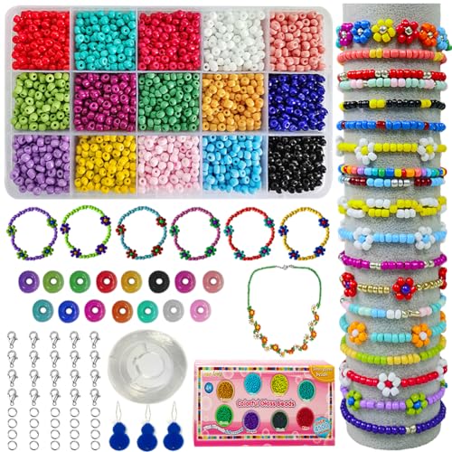 Ewparts 114/5000 3 mm Mini-Glasperlen, Armband, Kunst, Basteln & Schmuck, Set zur Herstellung von Perlenketten, kratzt die Farbe (komplett) von Ewparts