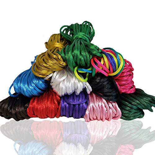 Ewparts 12 Bundles 2,5 mm Satin/Rattail Seidenschnur für Halskette Armband Perlenschnur für Schmuckherstellung Schnur, Jeweils 10 Meters Ewparts 12 Bundles 2,5 mm Satin/Rattail Seidenschnur für Halskette Armband Perlenschnur für Schmuckherstellung Schnur, Jeweils 10 Meters von Ewparts