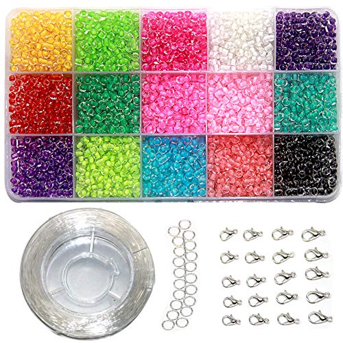 Ewparts 3mm Mini Glasperlen für DIY Armband Art & Jewellery-Making, Perlen Zum Auffädeln Perlenschnur Making Set, Fadeless Farbe (Color in beads) von Ewparts