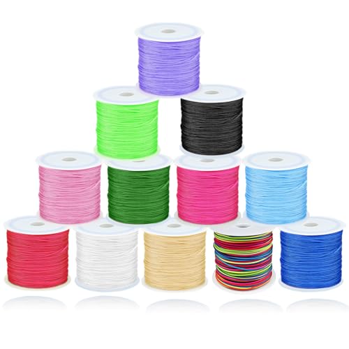 Ewparts Nylonschnur für Armbänder Satinkordel 12 Farben Satinschnur Nylonfaden für Armbänder Satin Rattail Schnur kumihimo Regenbogen Schnur Chinesische Knotenschnur Seideschnur für Armbänder Ewparts Nylonschnur für Armbänder Satinkordel 12 Farben Satinschnur Nylonfaden für Armbänder Satin Rattail Schnur kumihimo Regenbogen Schnur Chinesische Knotenschnur Seideschnur für Armbänder von Ewparts