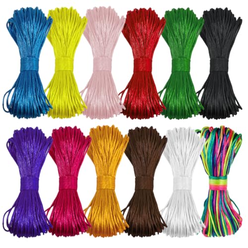 Ewparts Satin-Nylonschnur, Nylonschnur für Armbänder, 1,5 mm, Satin-Schnur für Armbänder, Schmuckherstellung, Halsketten, Perlenfaden, Zierschnur, Kumihimo, chinesischer Knoten, Handwerk Ewparts Satin-Nylonschnur, Nylonschnur für Armbänder, 1,5 mm, Satin-Schnur für Armbänder, Schmuckherstellung, Halsketten, Perlenfaden, Zierschnur, Kumihimo, chinesischer Knoten, Handwerk von Ewparts