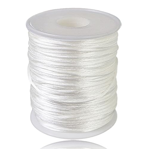 Weiße Nylonschnur für die Herstellung von Armbändern, 2 mm, 110 m, Rattail-Satin-Nylonschnur, Armbandschnur für Schmuckherstellung, Halskette, Zierband, Perlenband, Schlüsselband, Schlüsselanhänger, Weiße Nylonschnur für die Herstellung von Armbändern, 2 mm, 110 m, Rattail-Satin-Nylonschnur, Armbandschnur für Schmuckherstellung, Halskette, Zierband, Perlenband, Schlüsselband, Schlüsselanhänger, von Ewparts