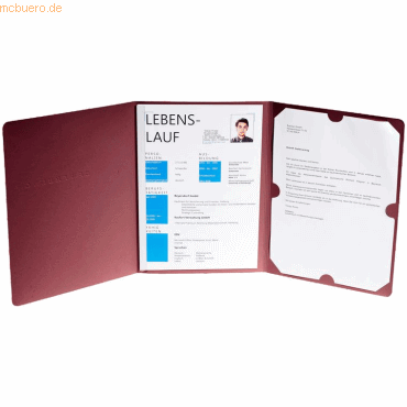 10 x Exacompta Bewerbungsmappe 3-teilig 1 Klemme Leinenstruktur bordea 10 x Exacompta Bewerbungsmappe 3-teilig 1 Klemme Leinenstruktur bordea von Exacompta