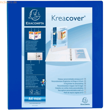 10 x Exacompta Präsentationsringbuch Kreacover A4 40mm 2 Ringe blau 10 x Exacompta Präsentationsringbuch Kreacover A4 40mm 2 Ringe blau von Exacompta