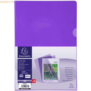 Exacompta Sichthüllen A4 PVC 130my glatt VE=10 Stück violett von Exacompta